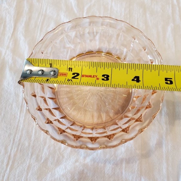 Lot of 3 Vintage Depression Glass Pink Berry Bowls - Picture 2 of 7